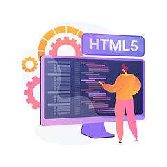 Image showing HTML5 programming vector concept metaphor