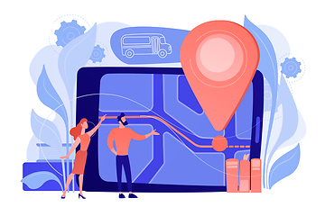 Image showing School bus tracking system concept vector illustration.