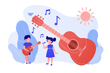 Image showing Musical camp concept vector illustration.