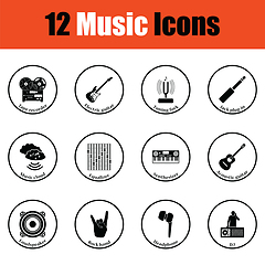 Image showing Set of musical icons.