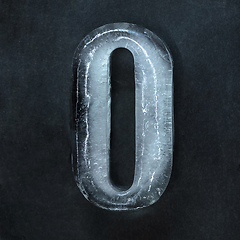 Image showing Numeric value, numbers made out of ice isolated on dark studio background