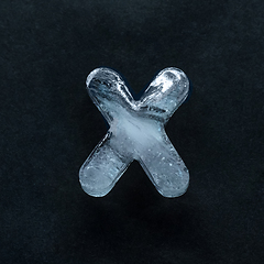 Image showing Alphabet\'s letters made out of ice isolated on dark studio background