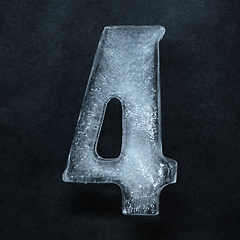 Image showing Numeric value, numbers made out of ice isolated on dark studio background