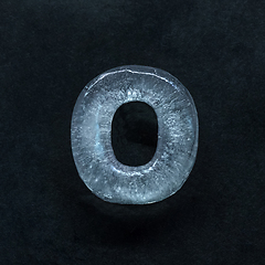 Image showing Alphabet\'s letters made out of ice isolated on dark studio background