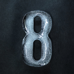 Image showing Numeric value, numbers made out of ice isolated on dark studio background