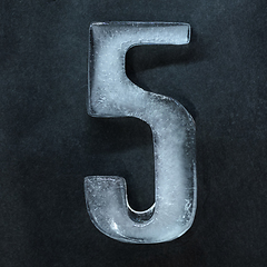 Image showing Numeric value, numbers made out of ice isolated on dark studio background