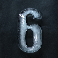 Image showing Numeric value, numbers made out of ice isolated on dark studio background