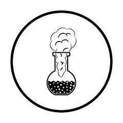 Image showing Icon of chemistry bulb with reaction inside