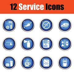 Image showing Set of twelve Petrol station icons. 