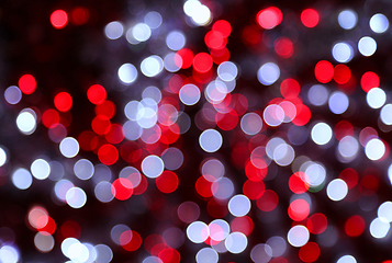 Image showing Bright unfocused  lights holiday background