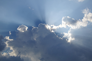 Image showing Sky landscape with clouds and sunlight