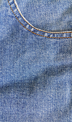 Image showing Fragment of classic blue fashioned jeans