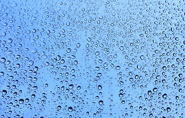 Image showing Water drops on glass, natural texture