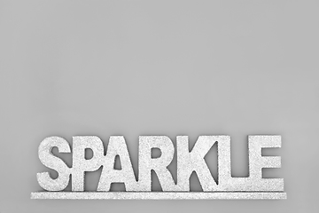 Image showing Silver Glitter Sparkle Sign  