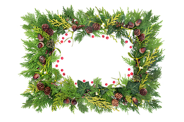 Image showing Winter Christmas and New Year Background Border