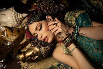 Image showing beautiful arabic style bride in ethnic clothes