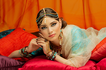 Image showing beautiful arabic style bride in ethnic clothes