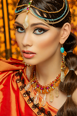 Image showing beautiful arabic style bride in ethnic clothes