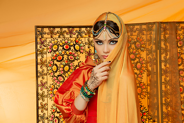 Image showing beautiful arabic style bride in ethnic clothes