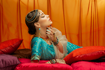 Image showing beautiful arabic style bride in ethnic clothes