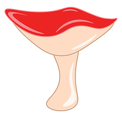 Image showing A mushroom with a red cap vector or color illustration