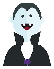 Image showing Vector illustration of a smiling Dracula on white background 