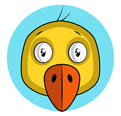 Image showing Cartoon yellow bird with orang beak vector illustration on white