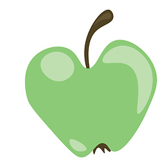 Image showing A garden-fresh green apple ready to enjoy vector color drawing o