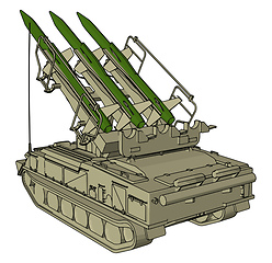 Image showing 3D vector illustration on white background of a military missile