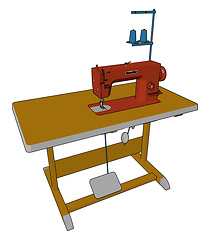 Image showing Alternative of manual sewing picture vector or color illustratio