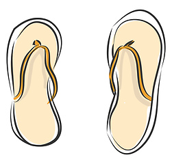 Image showing Simple vector illustration on white background of a pair of flip