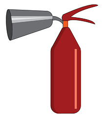 Image showing Red-colored fire extinguisher vector or color illustration