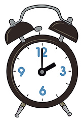 Image showing Table alarm clock with time vector or color illustration