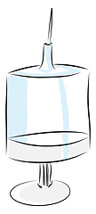 Image showing Simple cartoon big syringe vector illustration on white backgrou