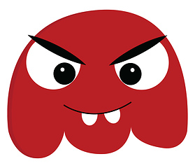 Image showing Red angry monstervector illustration on white background