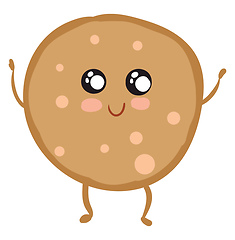Image showing Happy sausage slice with pink dots vector illustration on white 