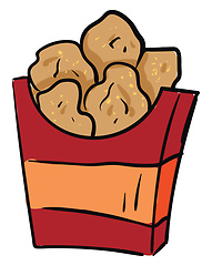 Image showing A box of chicken nuggets vector or color illustration