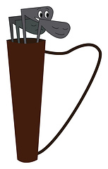 Image showing A set of golf clubs vector or color illustration