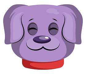 Image showing Happy purple cartoon dog vector illustartion on white backgorund