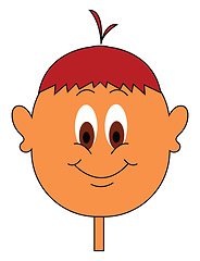 Image showing Clipart of a boy with red hair color vector or color illustratio