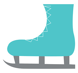 Image showing A blue skating boot vector or color illustration