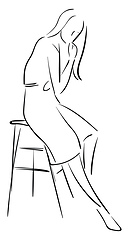 Image showing The silhouette of a beautiful woman seated on a chair vector or 