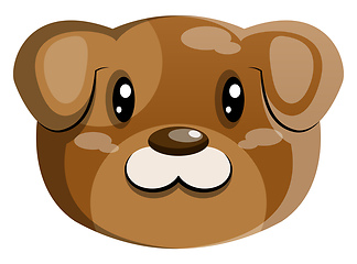 Image showing Brown cartoon dog vector illustartion on white background