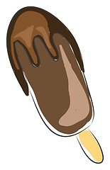 Image showing Simple vector illustration of chocolate ice cream on white backg