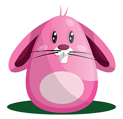 Image showing Easter rabbit with big eyes and whiskers in pink illustration we