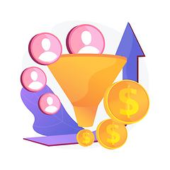 Image showing Sales funnel and lead generation vector concept metaphor.