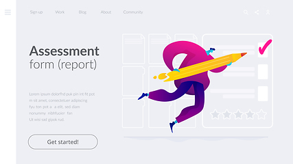 Image showing Employee assessment landing page template.