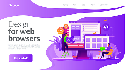 Image showing Web development landing page template