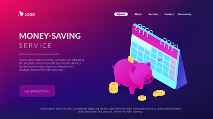 Image showing Cash deposit isometric 3D landing page.