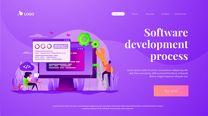 Image showing Back end development landing page template